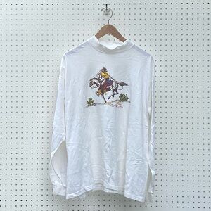 Vintage Cowboy Classics white cowboy print long sleeve t-shirt